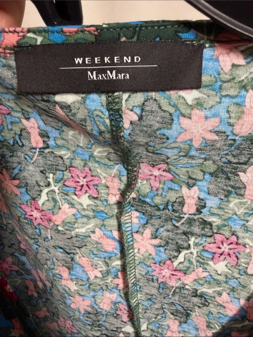 Weekend Max Mara Vicino Mini Dress Green Pink Floral Print Dress Size Small - Picture 5 of 7
